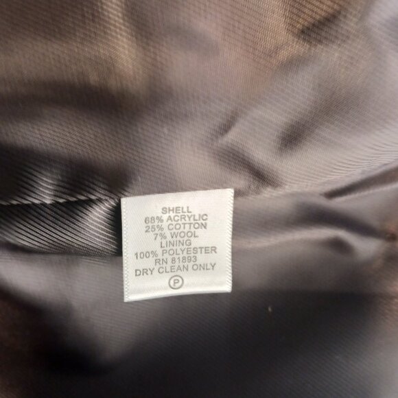 Dialogue SZ 14 Tweed Jacket Long Sleeve Button Front Brown/Green/Burgundy/Cream - Picture 16 of 16